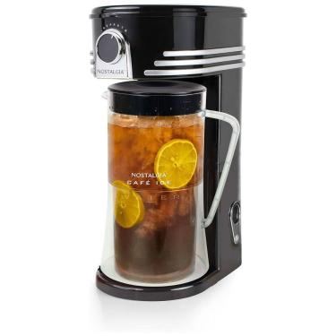 Imagem de Máquina de Bebidas 3L de Capacidade Produz Café Gelado, Chás, Latte e Limonada, 110v, NOSTALGIA NCIPLSBK, Preto