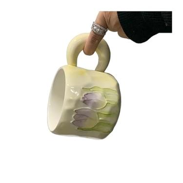 Imagem de GRFIT Caneca pintada à mão caneca de cerâmica copo de água bonito com copo de beleza xícara de café xícara de leite xícara de café da manhã caneca de café (tamanho: caneca de 400 ml B)