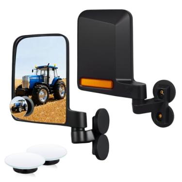 Imagem de Espelho retrovisor magnético para trator, 20 cm, espelho lateral de trator de 5,129 cm com espelho de ponto cego, compatível com empilhadeiras, cortadores de grama, carrinhos de golfe, caminhões, UTVs