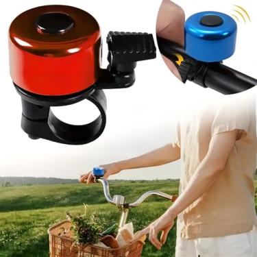 Imagem de Campainha de bicicleta clássica vermelha, 2 peças, som claro e alto
