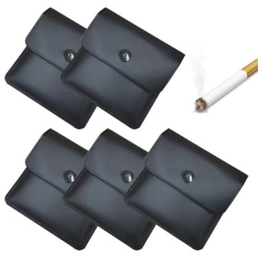 Imagem de Pacote com 5 cinzeiro portátil reutilizável de bolso, cinza de cigarro de inseto, retardador de chamas, inodoro