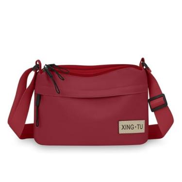 Imagem de Bolsa transversal feminina, bolsa transversal de lona para mulheres, bolsa de mão estilo minimalista casual adequada para viagens diárias, D-vermelho, Lx11-b-0083-04