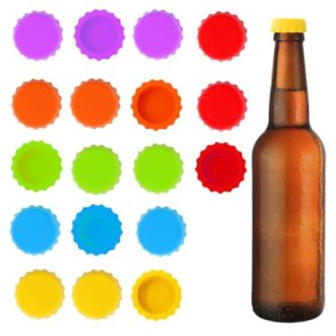 Imagem de 18 peças de rolhas de silicone para vinho, vedação hermética para garrafas de cerveja, licor e vidro, reutilizáveis
