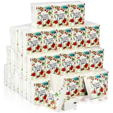 Imagem de Lenços de bolso Therwen, pacote de 100, 3 camadas, 3000 folhas