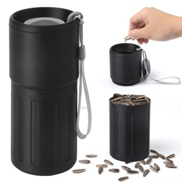 Imagem de TAAMOG Copo portátil de sementes de girassol com armazenamento de concha, recipientes de lanche com tampas para atividades ao ar livre/no carro/viagem/jogos esportivos, presente para amantes de