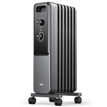 Imagem de Dreo Aquecedor de radiador, botões duplos, 8 proteções de segurança, aquecedores elétricos de 1500 W para uso interno, sala grande, economia de energia, radiador silencioso cheio de óleo para quarto