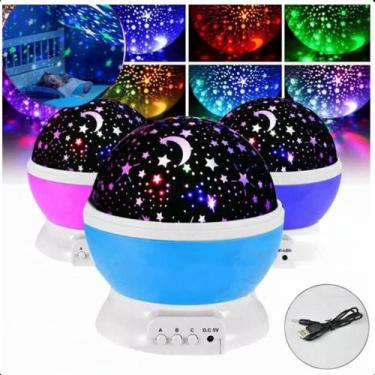 Imagem de Abajur Infantil Led Estrelas Giratório Perfeito - LIPPIN