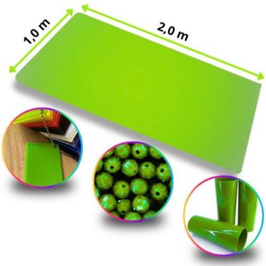 Imagem de Chapa de Acrílico Verde Limão 2mm  2x1m  1,0m x 2,0m  Placa Leitosa Tr