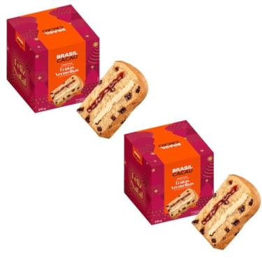 Imagem de Panetone Trufado Recheado Frutas Vermelhas 570g Kit 2 Unidades Brasil Cacau