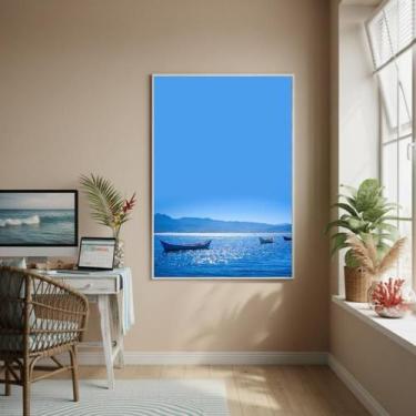 Imagem de Quadro Decorativo Canoas No Oceano-70X50Cm - Quadros On-Line