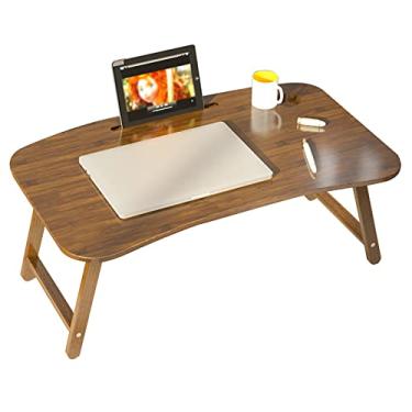 Imagem de Bandeja de mesa de mesa para laptop com compartimento para cartões/porta-copos/para cama/sofá/sofá/estudo/leitura/escrita em piso baixo, bandejas de cama dobráveis grandes portáteis para comer e
