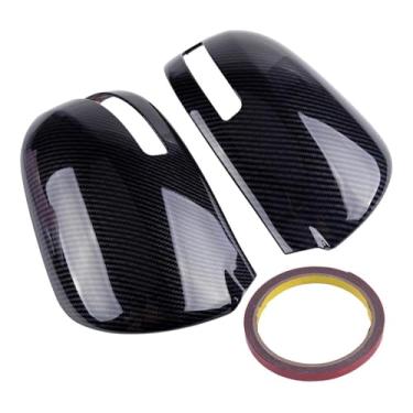 Imagem de Capa de espelho retrovisor de carro, para Outlander PHEV 2017 2018 2019 aparência de fibra de carbono estilo preto espelhos laterais retrovisor capa de espelho de asa