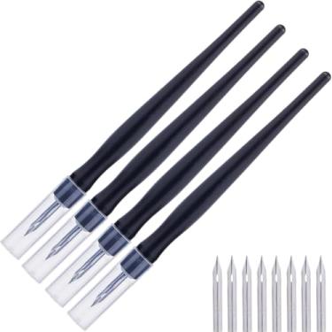 Imagem de GORGECRAFT 4 conjuntos de caneta de realce de linha de painel, régua fluida, ponta de precisão, modelo de canetas de permeação, ferramenta de pintura, modelo de montagem, evite esfregar a infiltração