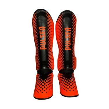 Imagem de Caneleira Protetor para Muay Thai Pulser/Thunder, PU Alta Resistência, 30mm (Laranja, M)