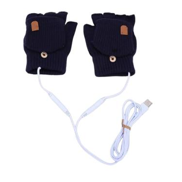 Imagem de Generic Luvas Aquecidas por USB, Luvas Elétricas Sem Dedos para Aquecimento de Mãos para Homens e Mulheres, Temperatura Ajustável, para Uso Em Escritório de Jogos de Esqui No Inverno (blue-marinho)