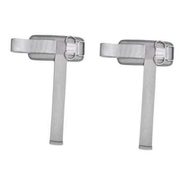 Imagem de Dynwave 2x Munhequeiras de Levantamento de Peso com Suporte Acolchoado e Anéis Duplos em D para Treinamento de Levantamento de Peso no Supino, para Homens e, Cinza 31.5x17cm