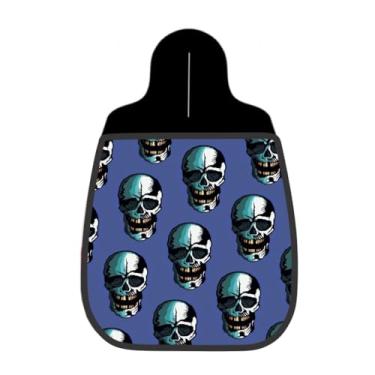 Imagem de Lixeira De Carro Organizador Lixinhocar Caveiras Metalizadas Azul