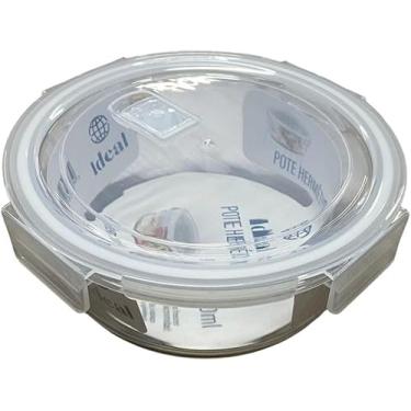 Imagem de Pote Hermético de Vidro 980ml, Redondo, Transparente, Tampa com Vedação de Silicone, 18cm Diâmetro, para Armazenamento de Alimentos