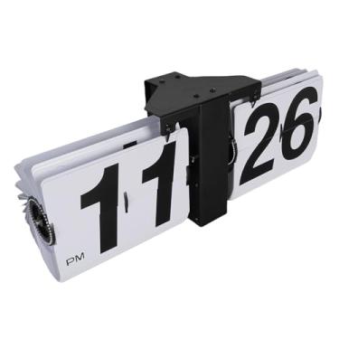 Imagem de GLOGLOW Relógio de Mesa Relógio Flip Automático Vintage, Aço Inoxidável 304, Display Dinâmico, Mecanismo Silencioso para Uso Em Escritório Doméstico, Tamanho Compacto 13,6 X 5,4 X 3,3 Polegadas