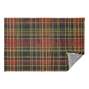 Imagem de CEBUGI Cobertor de travesseiro xadrez de Natal 2 em 1 cobertor aconchegante de flanela para viagem com bolsa macia 165 x 139 cm fronha para viagens de trem de avião
