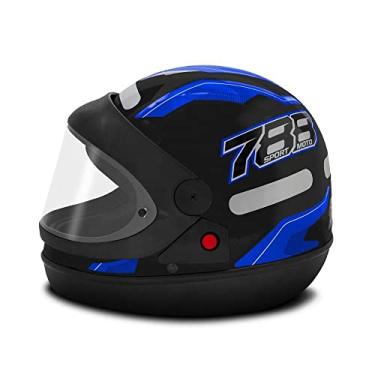 Imagem de CAPACETE FECHADO PRO TORK NEW SPORT MOTO PRETO - AZUL TAM. 56