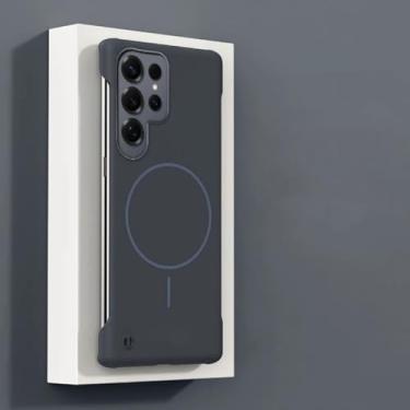 Imagem de Capas magnéticas para celular Samsung Galaxy S25 S24 S23 S22 Ultra Plus S25 (para Galaxy S25 Edge/Cinza Escuro)