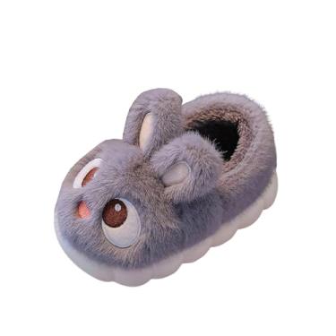 Imagem de Pantufas femininas versáteis e fofas com forro de lã e sola grossa, modernas, para outono e inverno, Cinza, 36