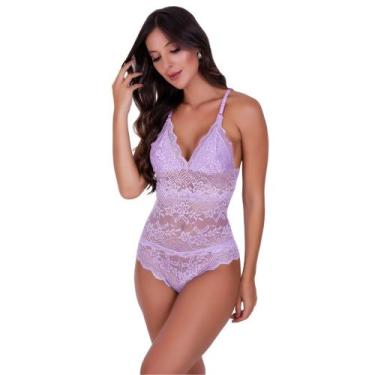 Imagem de Body Renda sem Bojo com Decote -c11 LUIZA - BELLA DA SERRA MODAS, Lilá