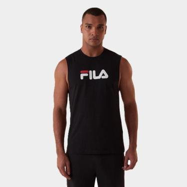 Imagem de Regata Fila Letter Masculina, Preto, Vermelho, P