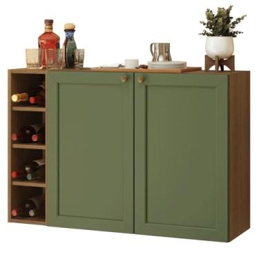 Imagem de Buffet Aparador com Adega 100cm 2 Portas Rustic/verde Vik Madesa 16