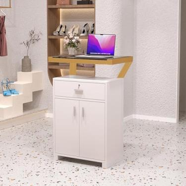 Imagem de Expositor até a mesa de dinheiro, armário de balcão de varejo de canto curvo, gaveta com trava, mesa de recepção, balcão de exposição, mesa de exposição, leite, chá, loja, bar, mesa, spas e lobby (cor