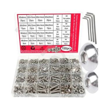 Imagem de Conjunto De Parafusos E Porcas Sextavadas De Aço Inoxidável 700 Peças 
