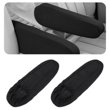 Imagem de XLIUAX 4 peças de capa de descanso de braço para carro, capa de apoio de braço de carro, capas de apoio de braço para carros, protetores de apoio de braços, protetor elástico de substituição para