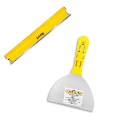 Imagem de Kit Desempenadeira Flexível Evolution Em Aço Inox 40, 60 Ou 80cm Com E