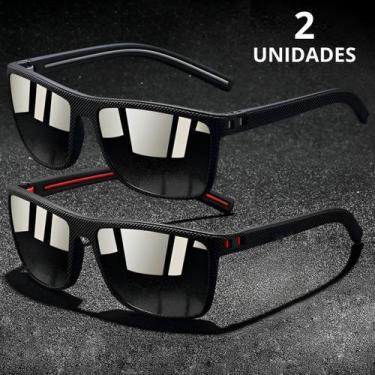 Imagem de Kit 2 Óculos Masculino De Sol Polarizado Moderno Com Anti-Reflexo e Pr