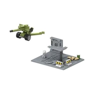 Imagem de Blocos De Montar Modelo Base De Canhão Da Polícia SWAT E Soldados Mili