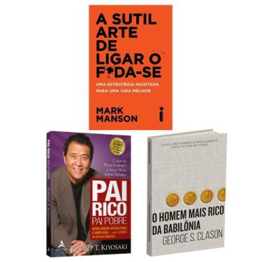 Imagem de Kit 3livros, Pai Rico, Pai Pobre + A Sutil Arte De Ligar O F*Da-Se + O