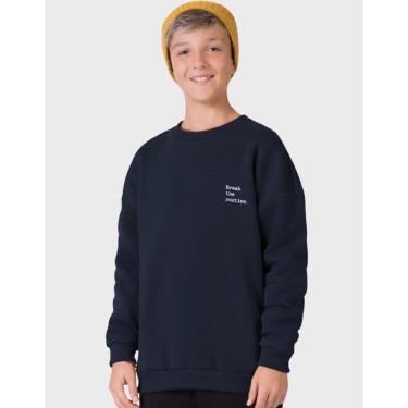 Imagem de Blusão Moletom Grosso Quentinho Escrita Dia Dia Inverno Frio Moda Elegante - Masculino 12 a 18 anos-Masculino