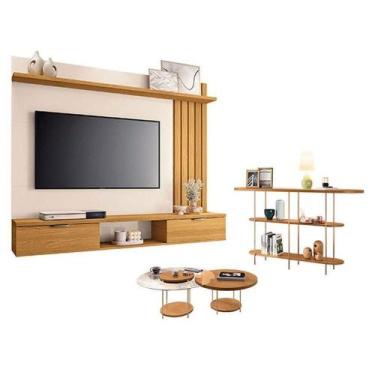 Imagem de Painel Suspenso Lets Cinamomo Off White Com Kit Mesa De Centro Sky E A