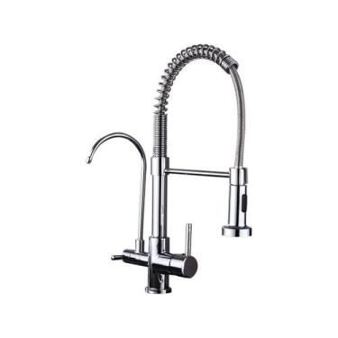 Imagem de Torneira para Cozinha Gourmet de Mesa Dupla Nell - F-02 CRO Prata, Pra