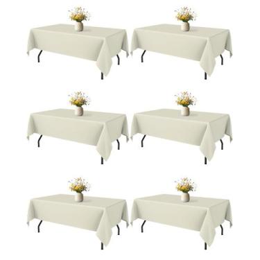 Imagem de Toalha de mesa Niuara Ivory Retangular 60x102cm, pacote com 6