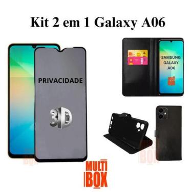 Imagem de Kit Capa Capinha Celular Carteira para Samsung Galaxy A06 + Película P