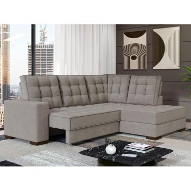 Imagem de Sofá de Canto Retrátil e Reclinável 4 Lugares 220cm Multimóveis CR45346