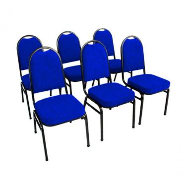 Imagem de Kit Com 6 Cadeiras Para Auditórios Linha Hotel Azul