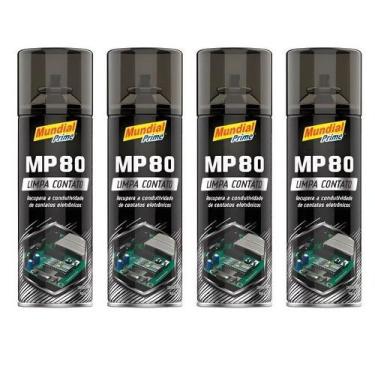 Imagem de Kit 4 Limpa Contato Spray MP80 Elétrico Elétronico 300ml Mundial Prime