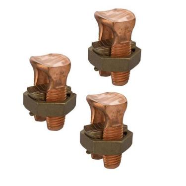 Imagem de Kit C/3 Conector Parafuso Cabos Fios Split Bolt Cobre 10mm/16mm/25mm/3