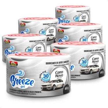 Imagem de Kit 6 Cheirinhos Aromatizante Breeze Gel Carro Novo Proauto 60g