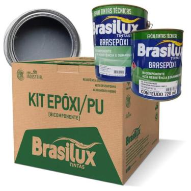 Imagem de Brasilux kit epoxi poliamida comp a + b - 3,6 litros cor:cinza primer,