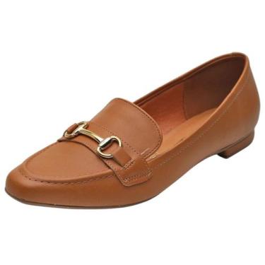 Imagem de Mocassim Feminino Conforto Moderno Detalhe Estilo Vizzano, Camel, 36