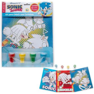 Imagem de Kit para Colorir com Carimbos Sonic Leo & Leo com 3 Folhas e 4 Carimbos Autotintados